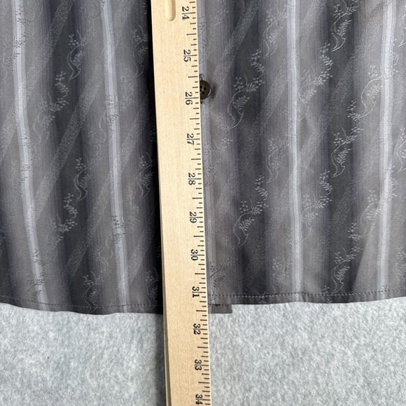 Tommy Bahama Embroidered Floral Silk Blend Long Sleeve Shirt Mens Large Gray EUC - Picture 5 of 9